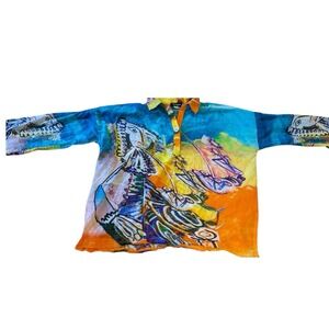 Dilemma New York Blouse Women's One Size Top Kandinsky Inspired Abstract Artsy